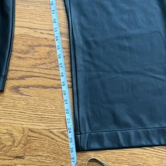 NWT Anthropologie Maeve Black Colettte Faux Leather Crop Pants Women's Size 33 - Picture 7 of 9